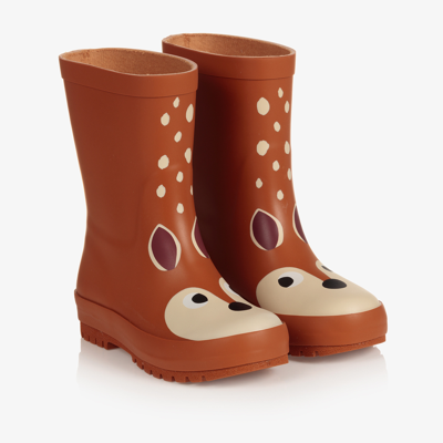 Shop Stella Mccartney Kids Teen Girls Brown Deer Rain Boots