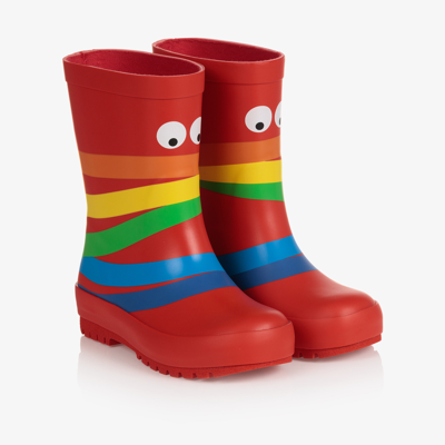 Shop Stella Mccartney Kids Teen Boys Red Rainbow Rain Boots