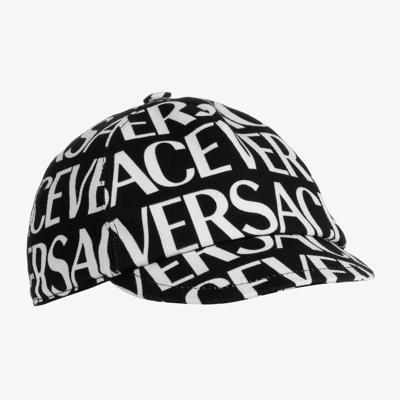 Shop Versace Boys Black & White Logo Cap