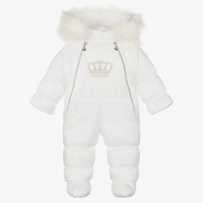 Shop Sofija Ivory Crown Baby Snowsuit