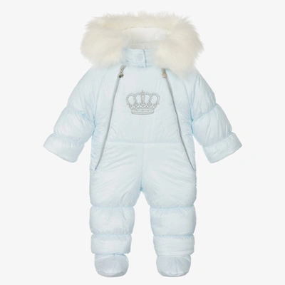 Shop Sofija Blue Crown Baby Snowsuit