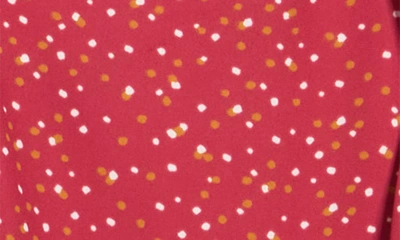 Renee C Polka Dot V-neck Blouse In Red