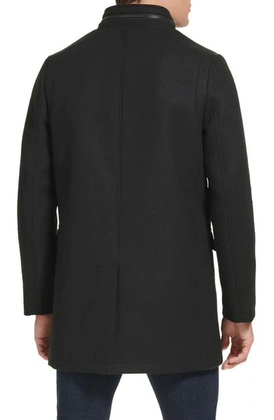 Kenneth Cole New York Melton Walker Coat In Black