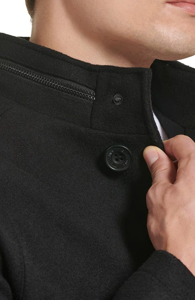Kenneth Cole New York Melton Walker Coat In Black