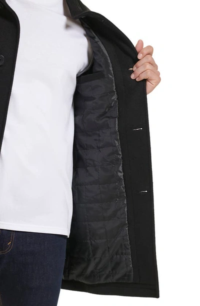 Kenneth Cole New York Melton Walker Coat In Black