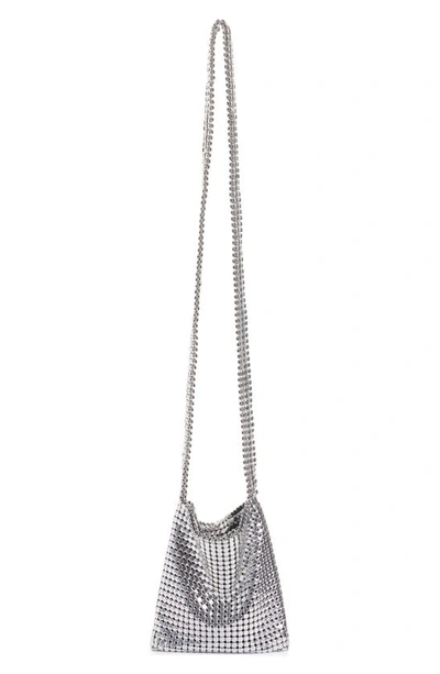 Shop Rabanne Mini Pixel Shoulder Bag In Silver