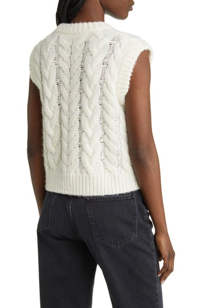 Shop Rails Alexis Cable Wool Blend Sweater Vest In Ivory