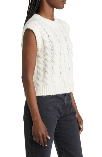 Shop Rails Alexis Cable Wool Blend Sweater Vest In Ivory