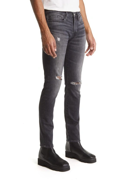Shop Frame L'homme Skinny Fit Jeans In Black Oak Rips