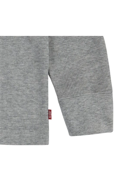 Shop Levi's Kids' Thermal Henley Long Sleeve Top In Grey Heather