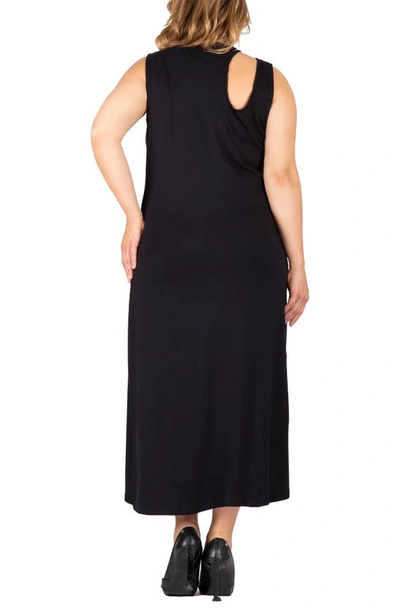 S And P Cutout Sleeveless Midi Dress In Black