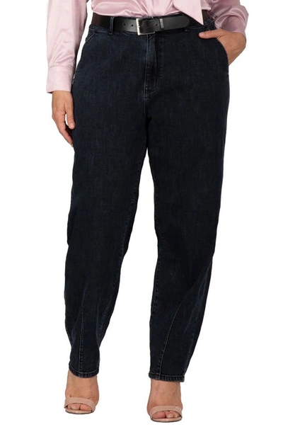 Shop S And P Standards & Practices High Waist Seamed Hem Straight Leg Jeans In Blackstone