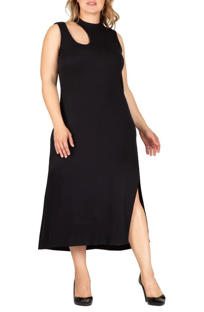 Shop S And P Standards & Practices Cutout Sleeveless Midi Dress In Black