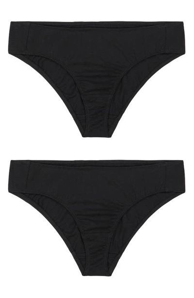 Shop Kent 2-pack Organic Cotton Hipster Briefs In Black