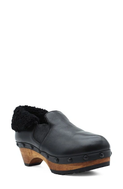 Shop Jax And Bard Kingfield Genuine Shearling Clog In Black Coal