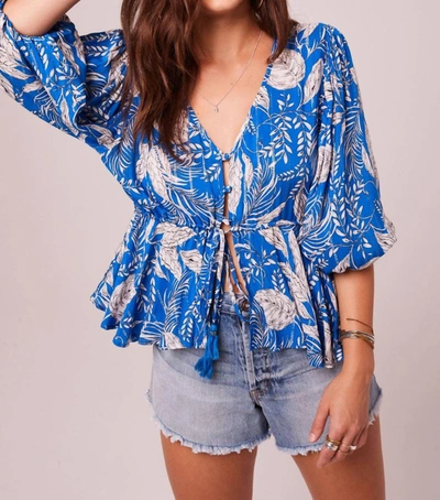 Shop Band Of Gypsies Laura Top In Blue Multi