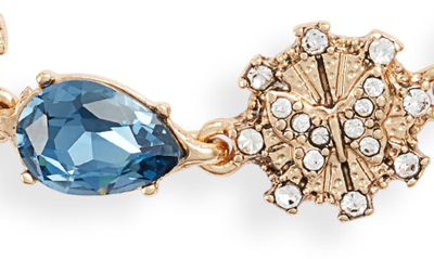 Shop Marchesa Polished & Poised Crystal Bracelet In Gold/ Blue/ Cry