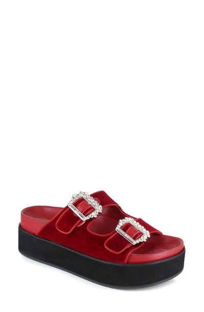 Zigi Artisan Rosalinda Platform Slide Sandal In Red