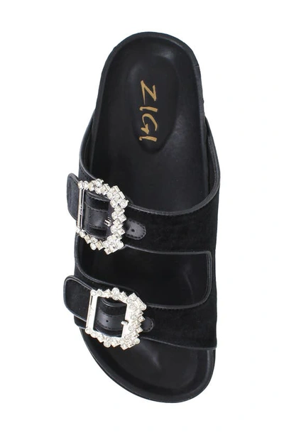 Zigi Artisan Rosalinda Platform Slide Sandal In Black Velvet | ModeSens
