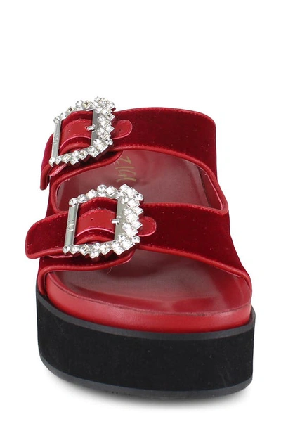 Zigi Artisan Rosalinda Platform Slide Sandal In Red