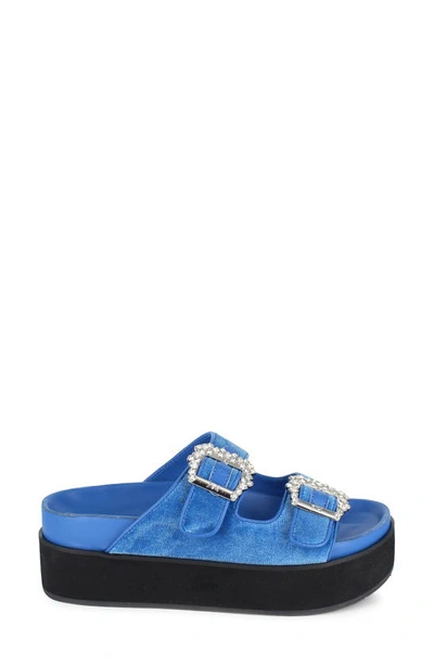 Zigi Artisan Rosalinda Platform Slide Sandal In Turquoise
