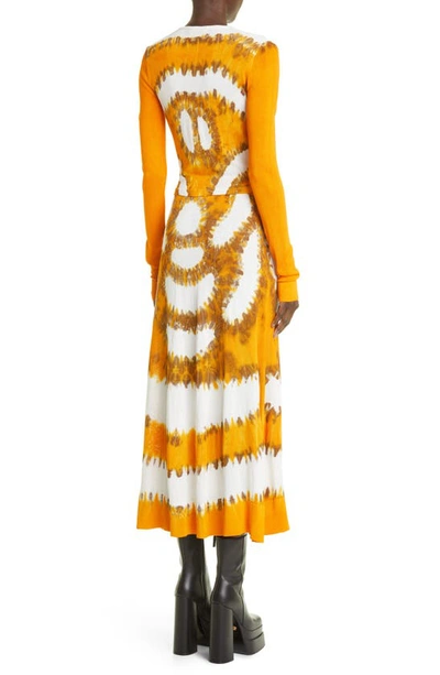 Shop Altuzarra Rilia Shibori Tie Dye Cutout Long Sleeve Midi Dress In Marmalade Shibori
