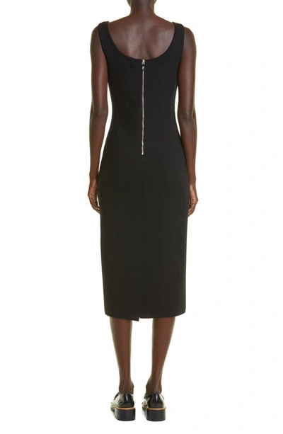 Shop Max Mara Onagro Square Neck Wool Blend Knit Midi Dress In Black