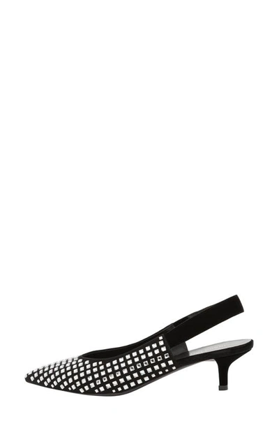 Shop Burberry Malinda Crystal Slingback Pointed Toe Pump In Black/ Crystal