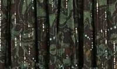 Shop Ulla Johnson Fiona Metallic Plunge Neck Maxi Dress In Rainforest