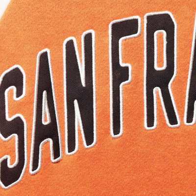 Shop Starter Black/orange San Francisco Giants Baseline Raglan Pullover Sweatshirt
