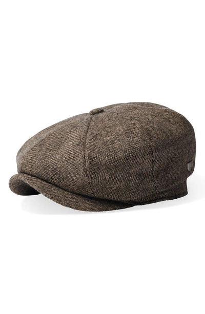 Shop Brixton Brood Wool Blend Driving Cap In Dark Toffee