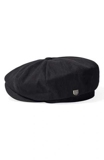 Shop Brixton Brood Wool Blend Driving Cap In Black