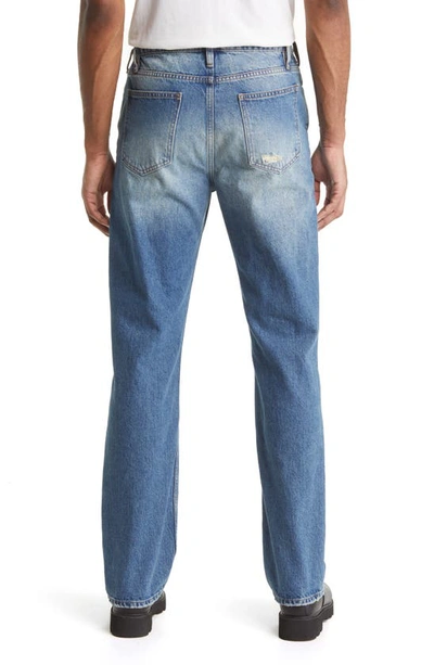 Frame Blue Boxy Clayton Jeans In Clayton Rips