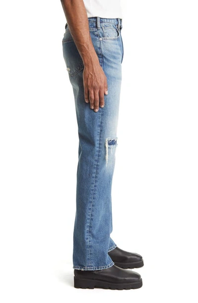 Frame Blue Boxy Clayton Jeans In Clayton Rips