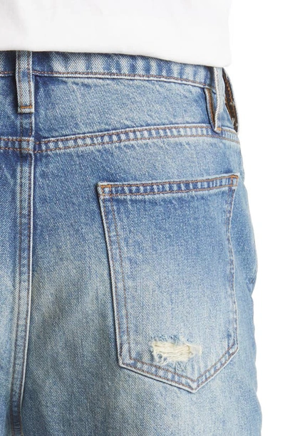 Frame Blue Boxy Clayton Jeans In Clayton Rips