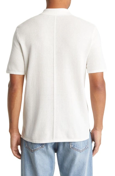Rag & Bone Relaxed Fit Railroad Stitch Polo In Ivory