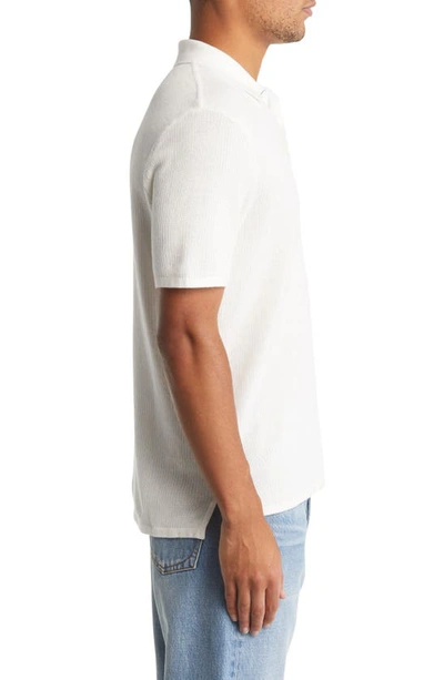 Rag & Bone Relaxed Fit Railroad Stitch Polo In Ivory