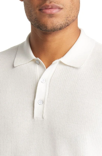Rag & Bone Relaxed Fit Railroad Stitch Polo In Ivory