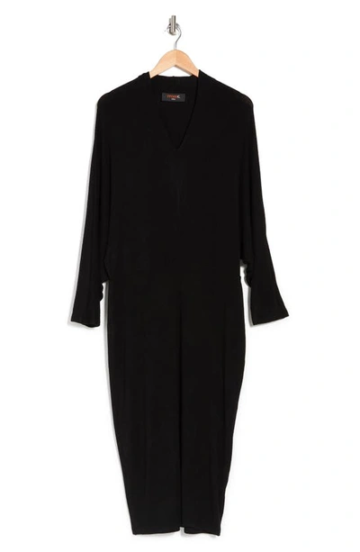 Shop Renee C Dolman Sleeve Sweater Dress In Black