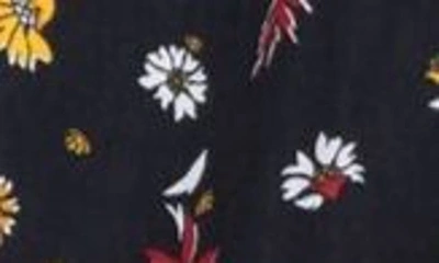 Shop Original Penguin Long Sleeve Floral Print Poplin Dress Shirt In Dark Sapphire