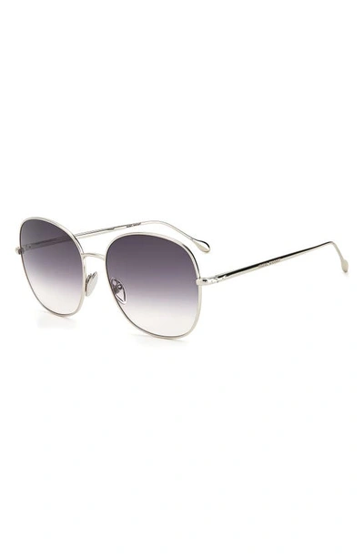 Shop Isabel Marant 59mm Gradient Round Sunglasses In Palladium/ Grey Shaded
