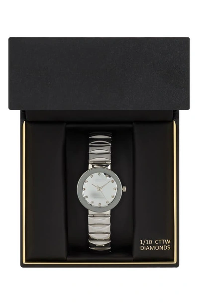 Shop I Touch Silvertone Diamond Bracelet Watch, 28mm