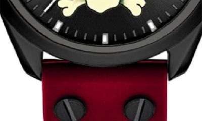 Shop I Touch X Ed Hardy Singles Silicone Strap Watch, 38mm In Matte Red