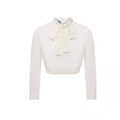 Shop Prada Silk Blouse In White