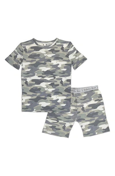 Shop Bellabu Bear Kids' Grey Camo Fitted Two-piece Short Pajamas