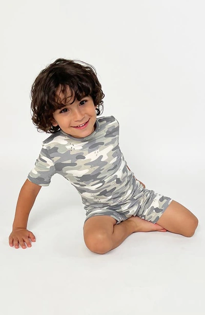 Shop Bellabu Bear Kids' Grey Camo Fitted Two-piece Short Pajamas