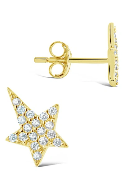 Sterling Forever 14k Yellow Gold Plated Sterling Silver Cubic Zirconia Star Stud Earrings In Gold