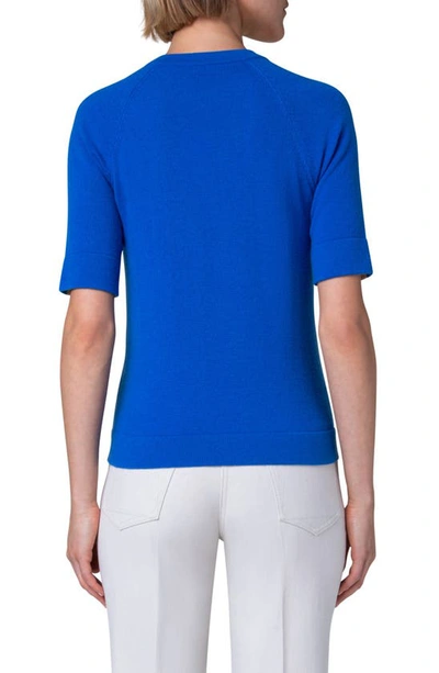 Shop Akris Colorblock Short Sleeve Cashmere Sweater In 374 Greige-enzian