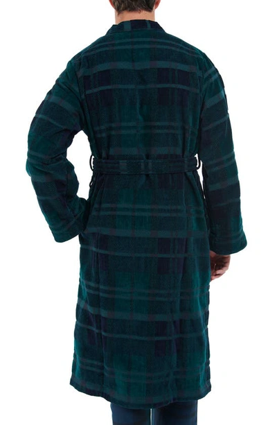 Shop Barbour Broughton Plaid Cotton Robe In Dk Green