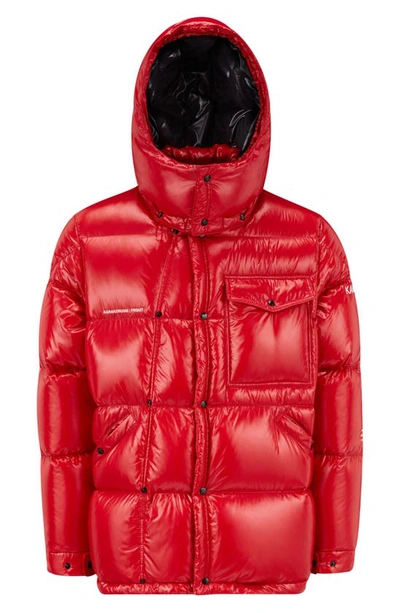 Shop Moncler Genius X Frgmt Anthenium Down & Feather Fill Jacket In Red